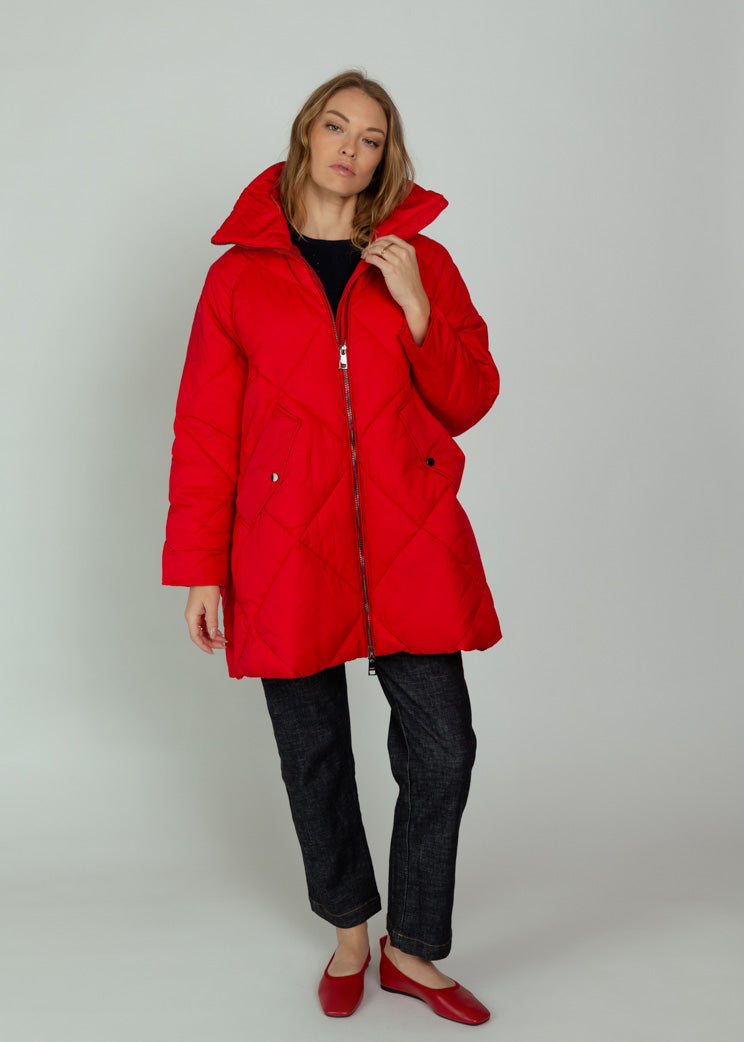 OOFWear Crimson Long Quilted Jacket