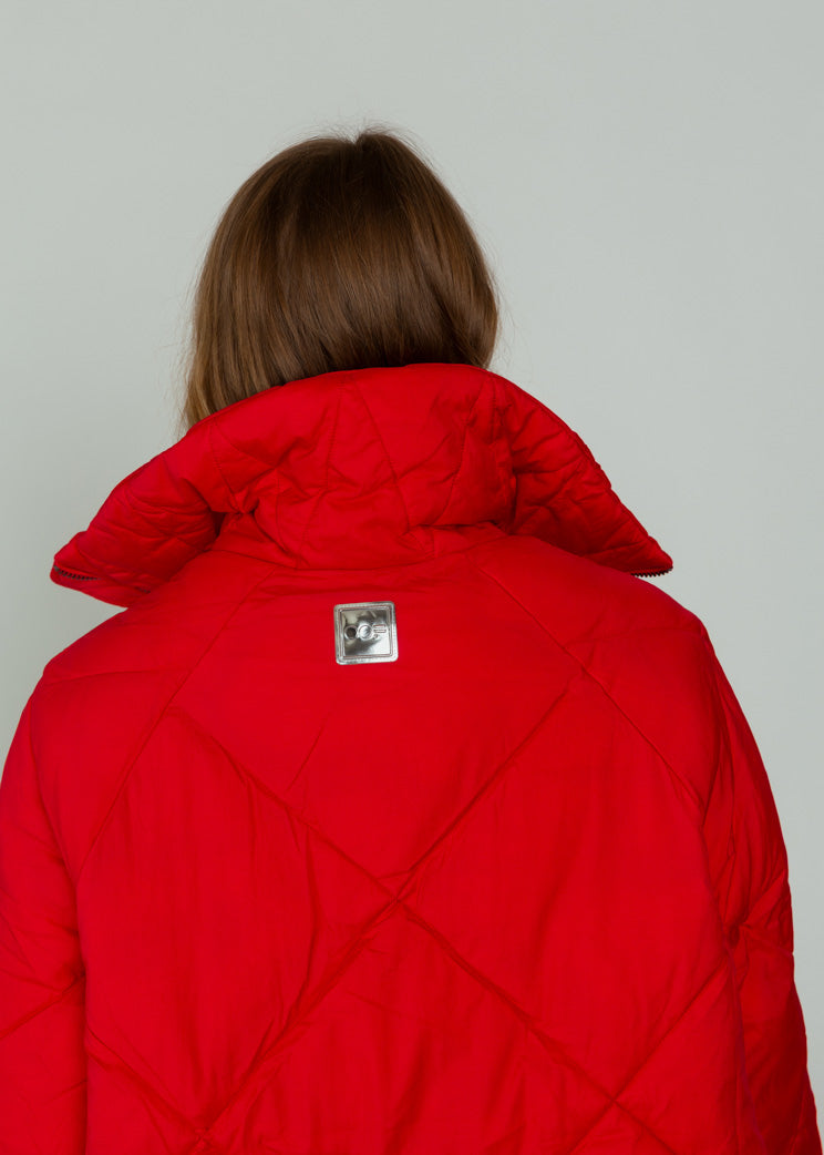 OOFWear Crimson Long Quilted Jacket