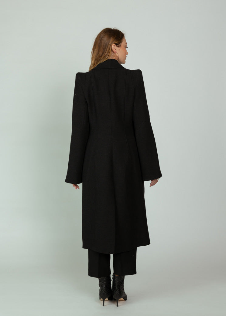 Smythe Black Pagoda Trumpet Sleeve Coat