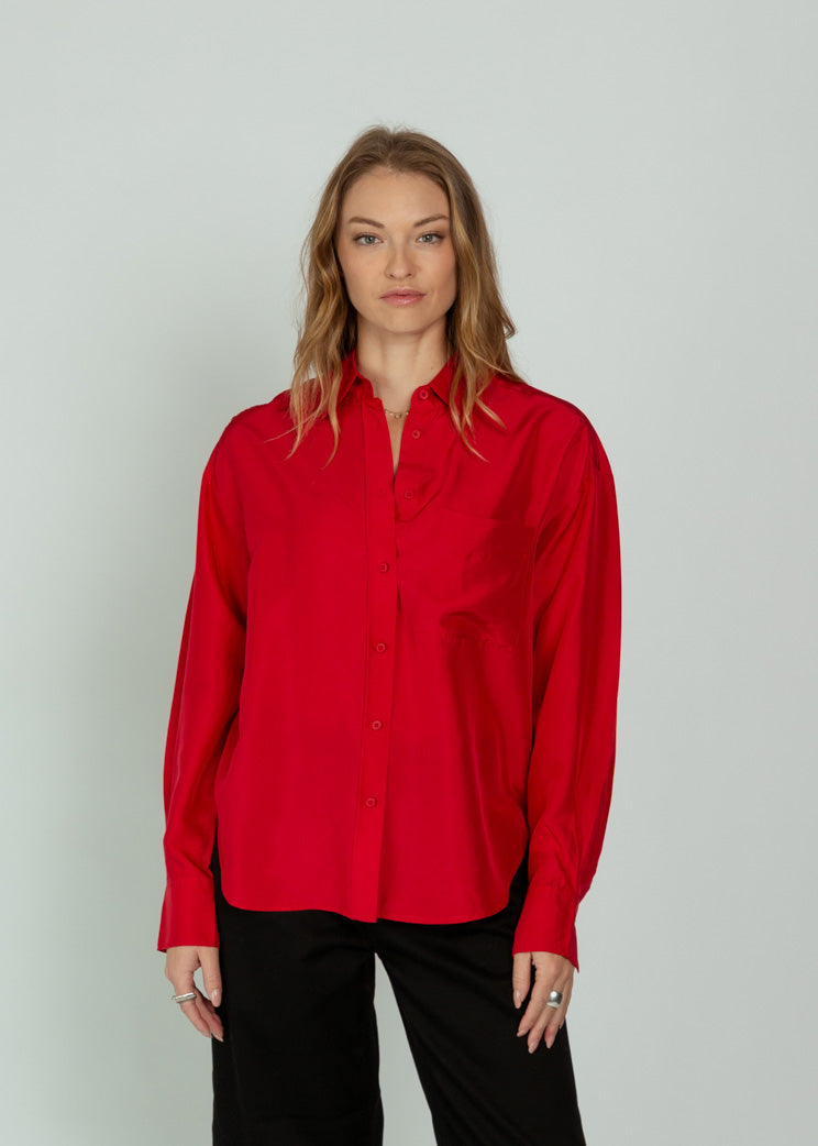 Closed Rose Red Oversize Shirt