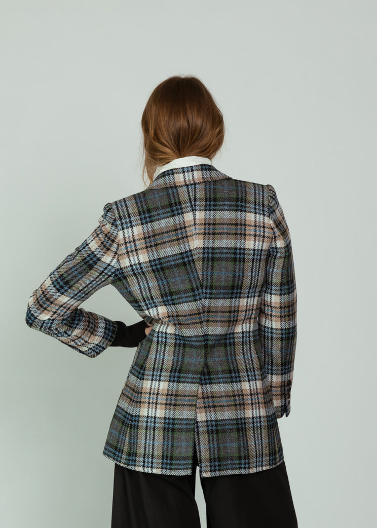 Smythe Plaid Rib Cuff Birken Blazer