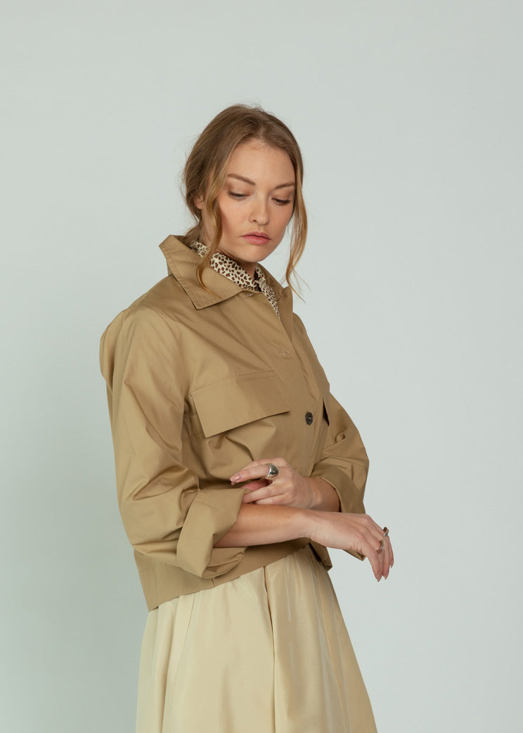 Aquarius Cocktail Khaki Yes Sir Cropped Jacket