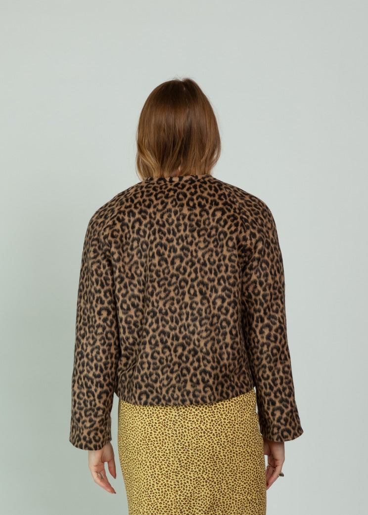 Odeeh Dark Camel Animal Print Jacket