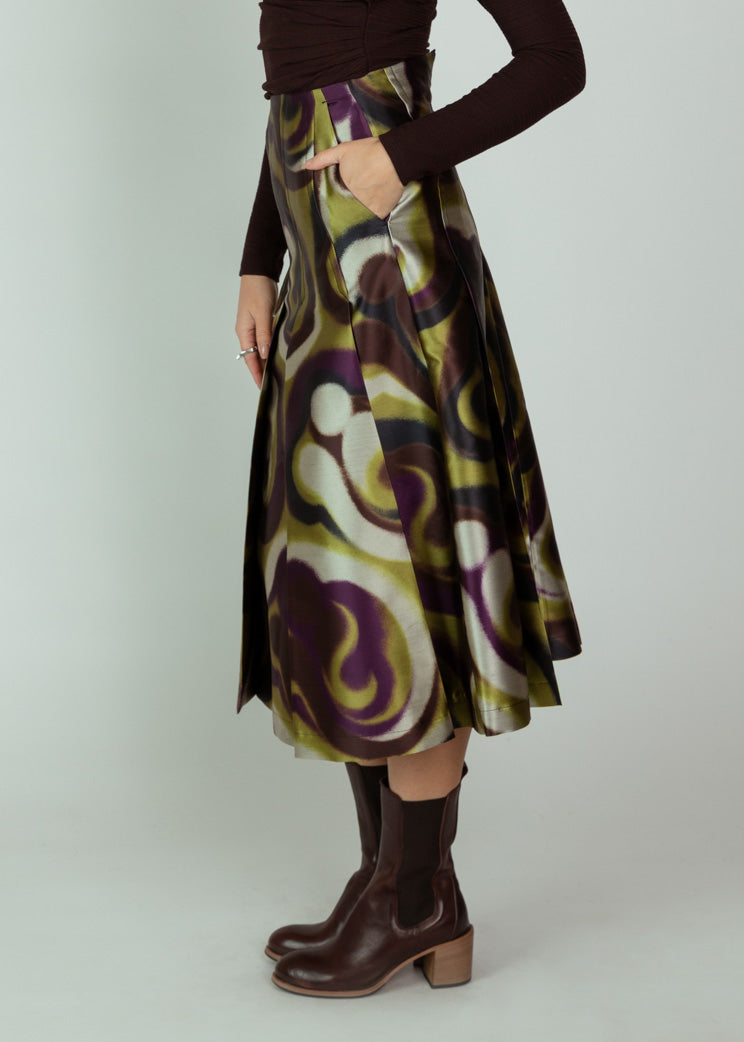 Odeeh Merlot Graphic Skirt