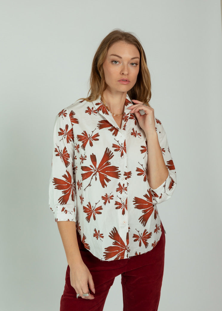 Hannoh Red Flowers Charleen Shirt