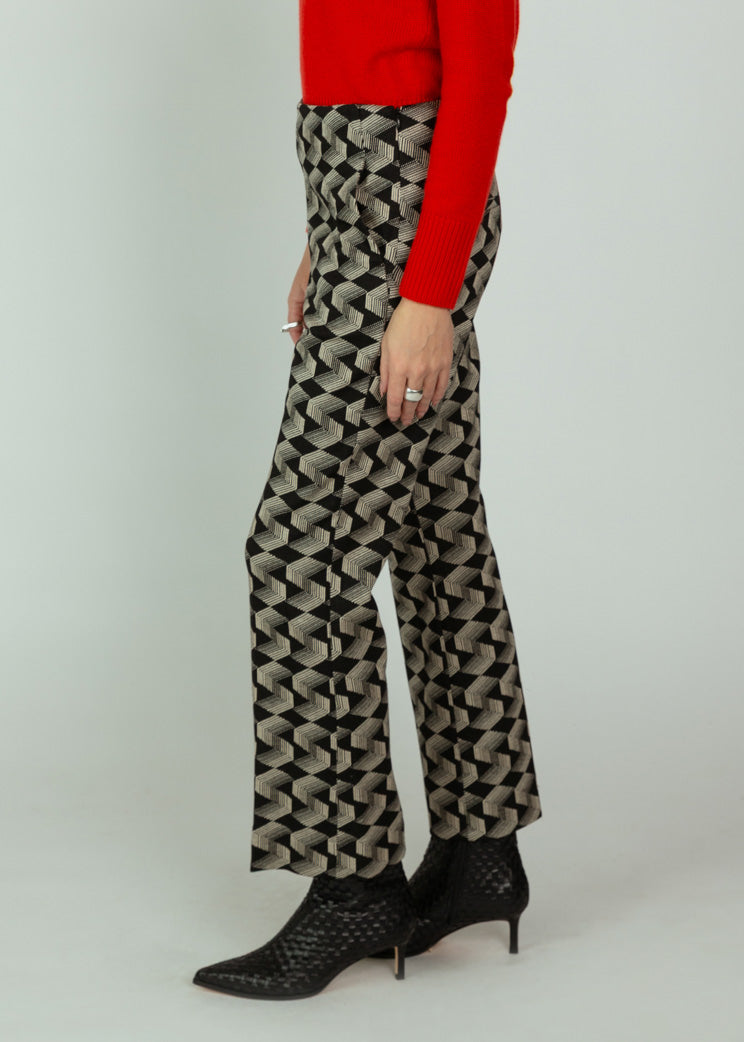 Odeeh Jet Black Jersey Jacquard Pant Pant