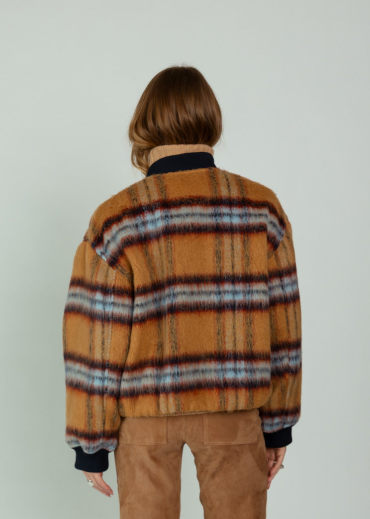 No. 6 Camel Plaid Dover Jacket