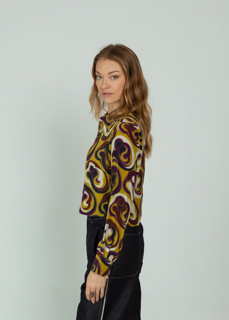 Odeeh Jade Yellow Silk Shirt