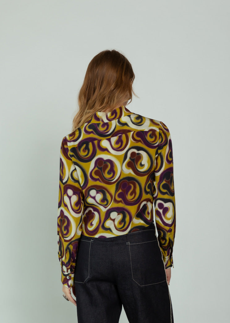 Odeeh Jade Yellow Silk Shirt