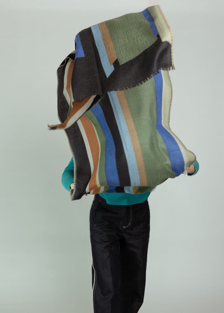 Epice Black Wool Cashmere Confetti Scarf