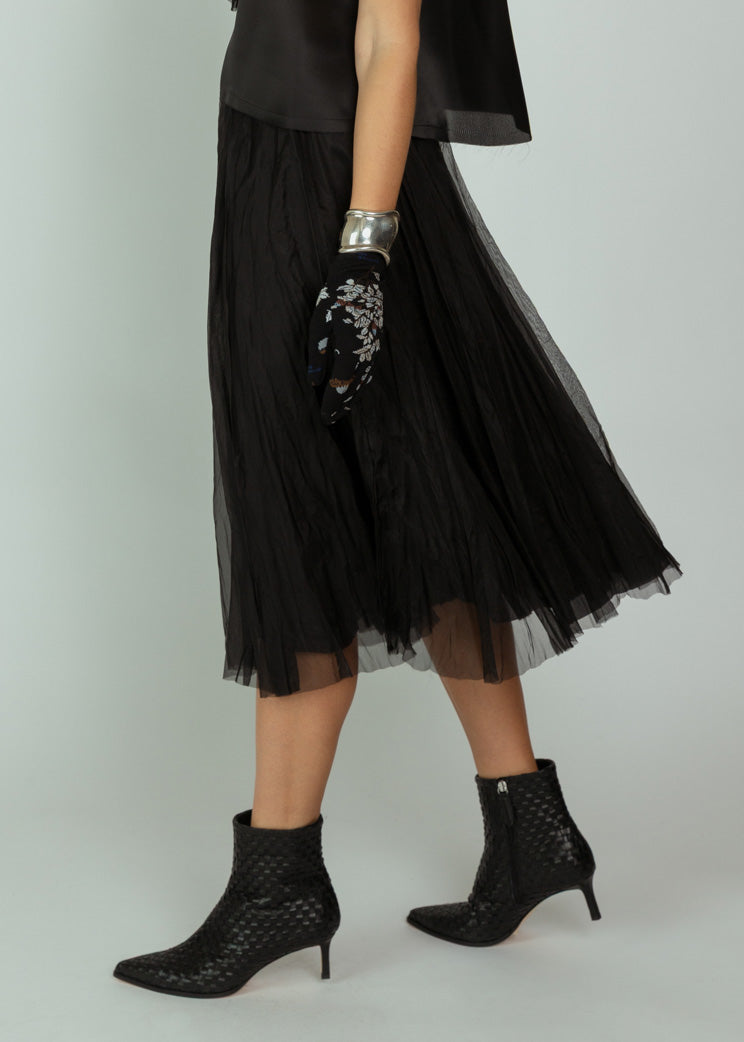 Louiza Babouryan Navy Organza Skirt