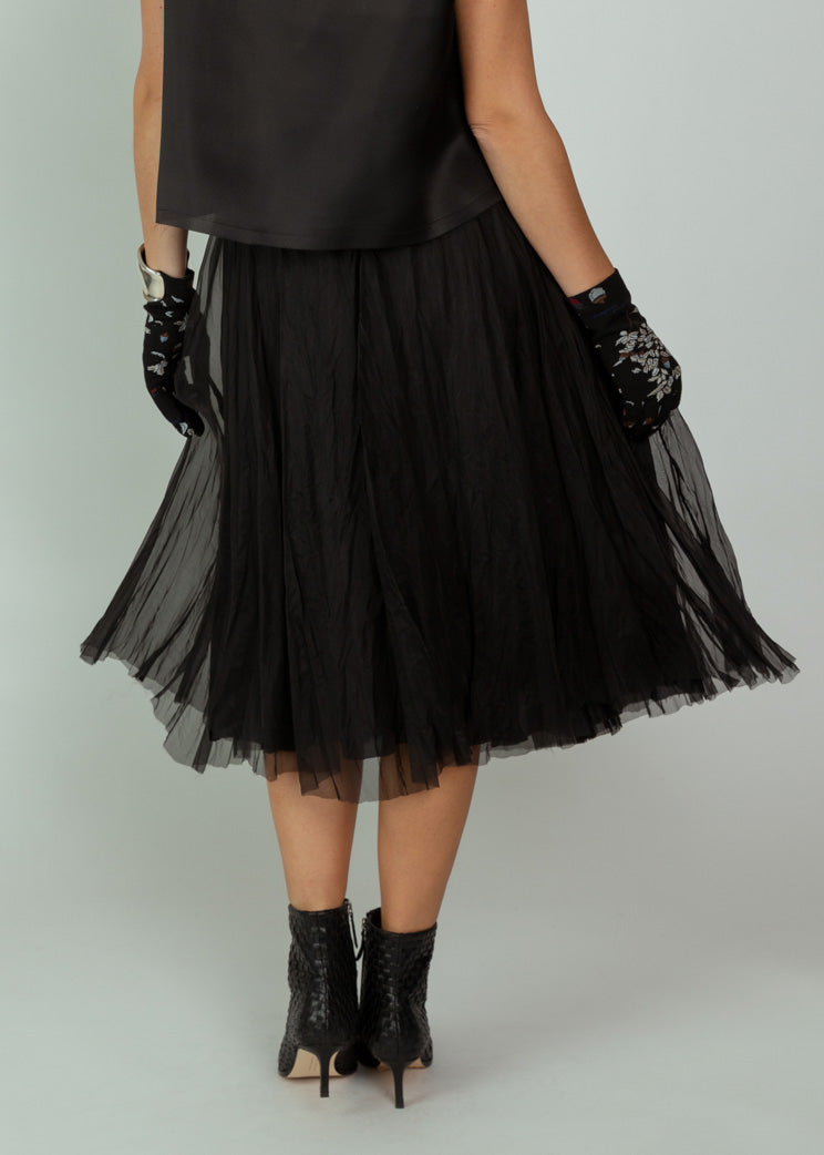 Louiza Babouryan Navy Organza Skirt