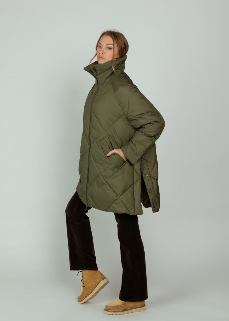 OOFWear Military Green Long Quilted Jacket