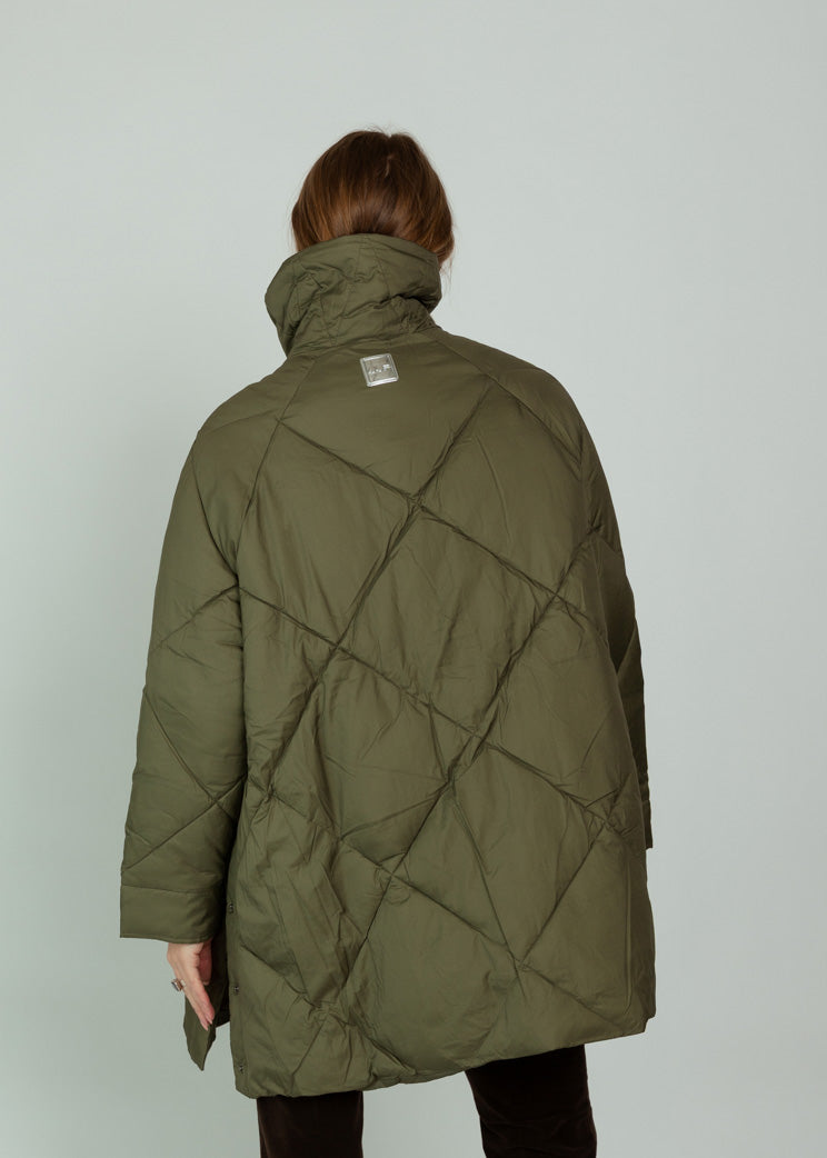 OOFWear Military Green Long Quilted Jacket