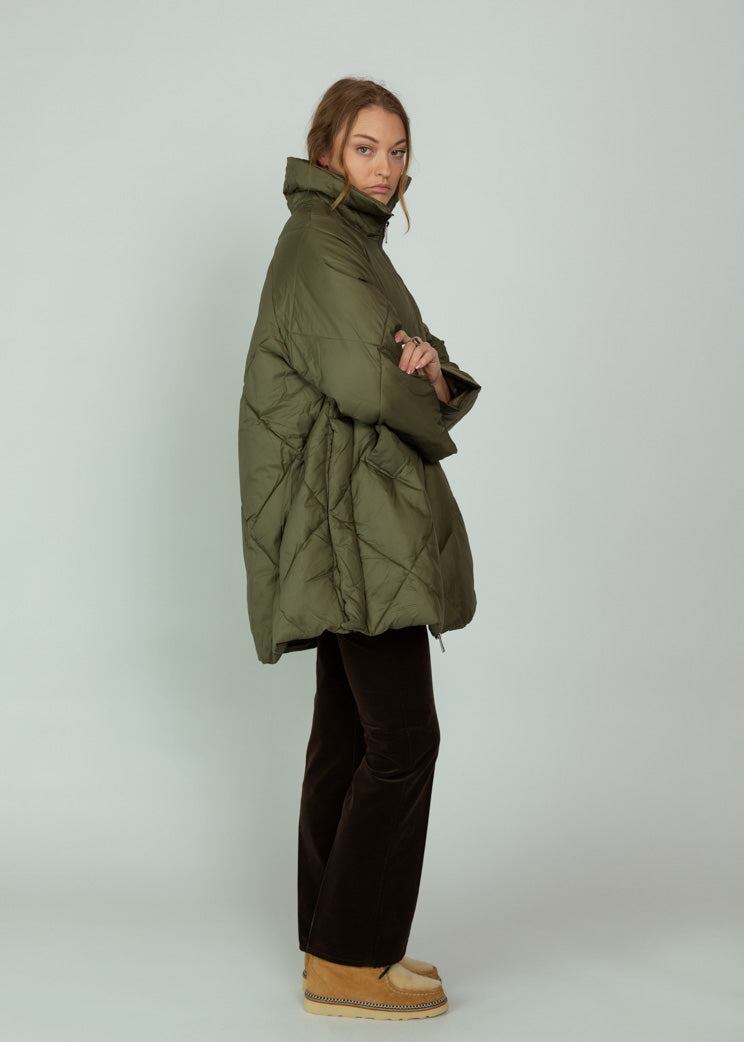 OOFWear Military Green Long Quilted Jacket
