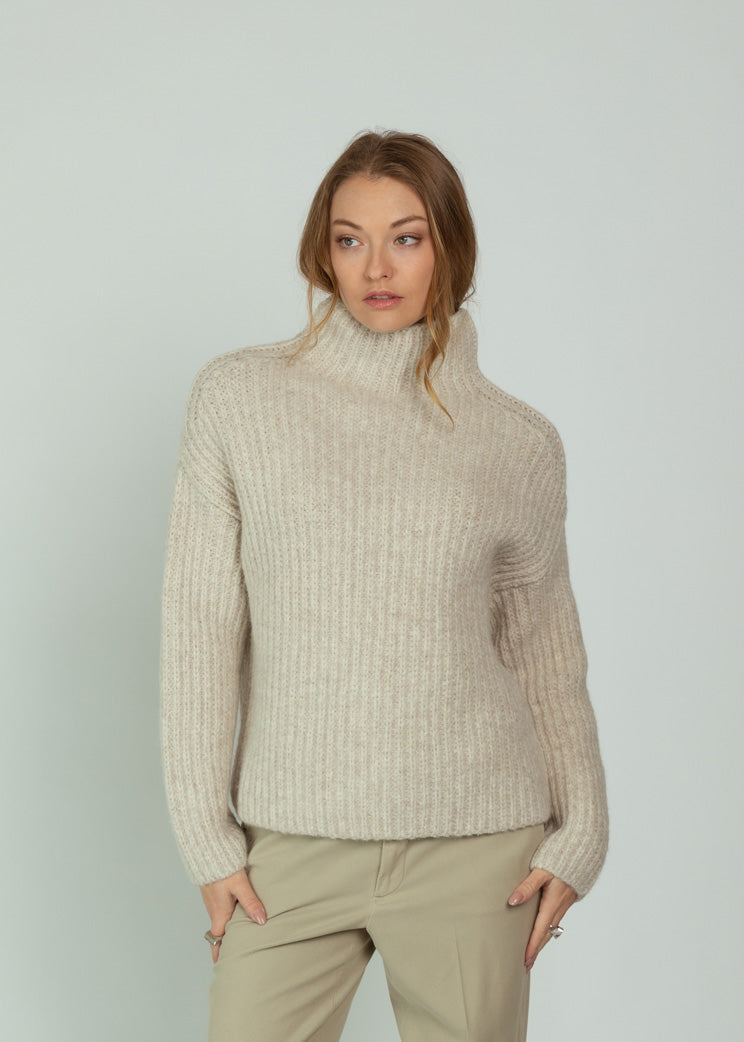 Closed Silt Grey High Neck Sweater