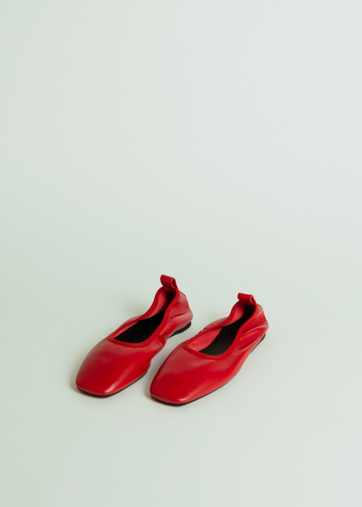 Closed Rose Red Ballerina Flat