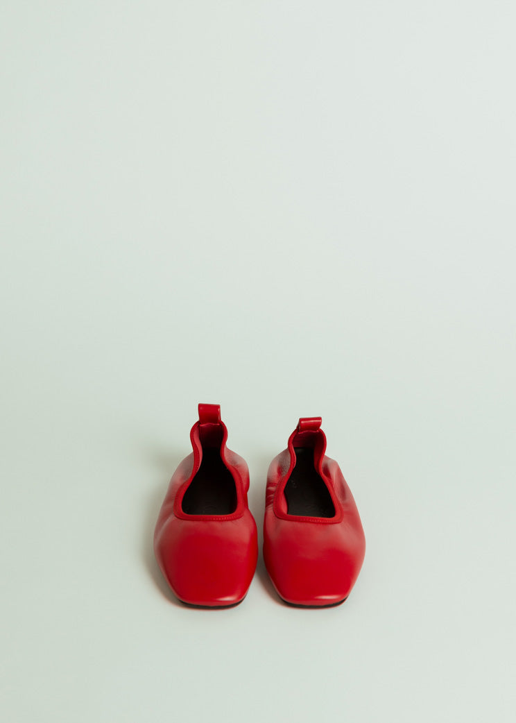 Closed Rose Red Ballerina Flat