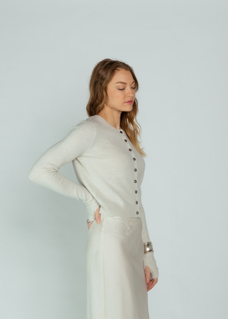 Brazeau Tricot Chiffon Mini Royal All Thumbs Cardigan