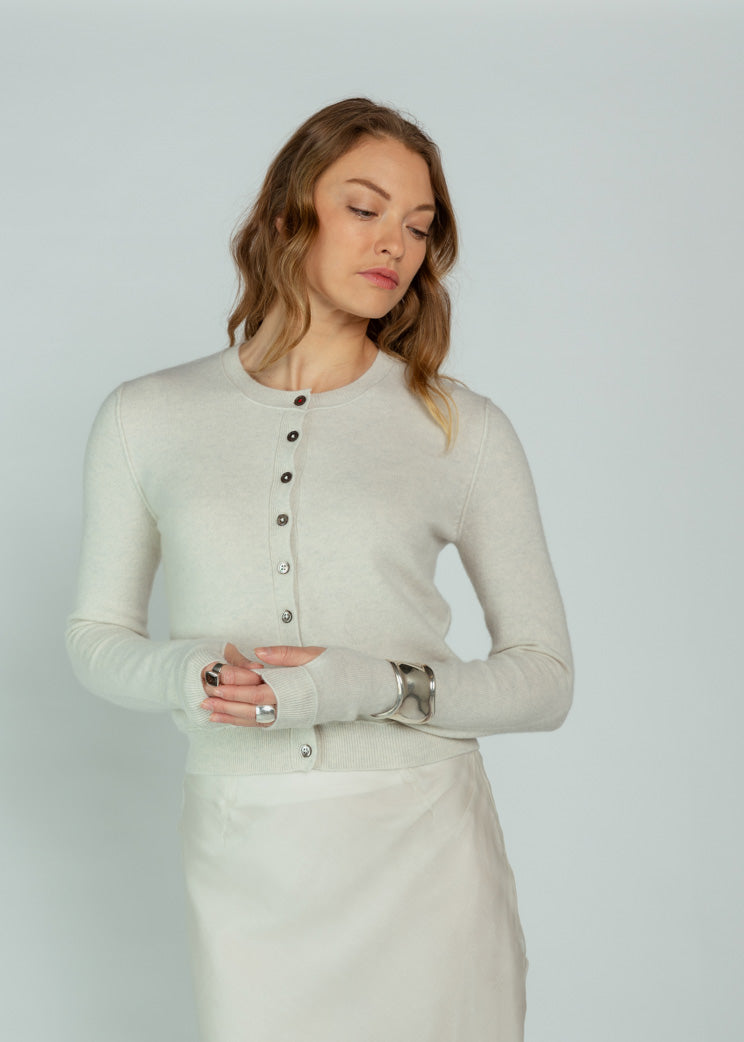 Brazeau Tricot Chiffon Mini Royal All Thumbs Cardigan