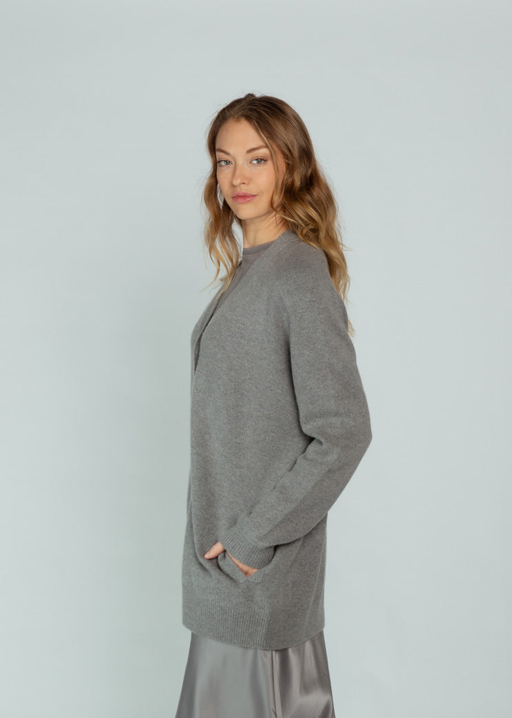 Brazeau Tricot Grey Biggie Royal Cardigan