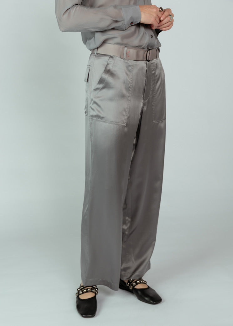 Brazeau Tricot Grey Silk Utility Trouser