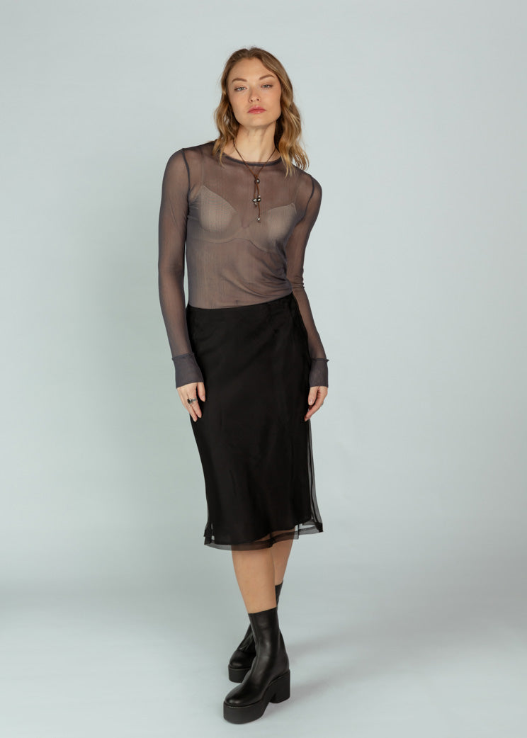 Brazeau Tricot Black Organza Lady Skirt