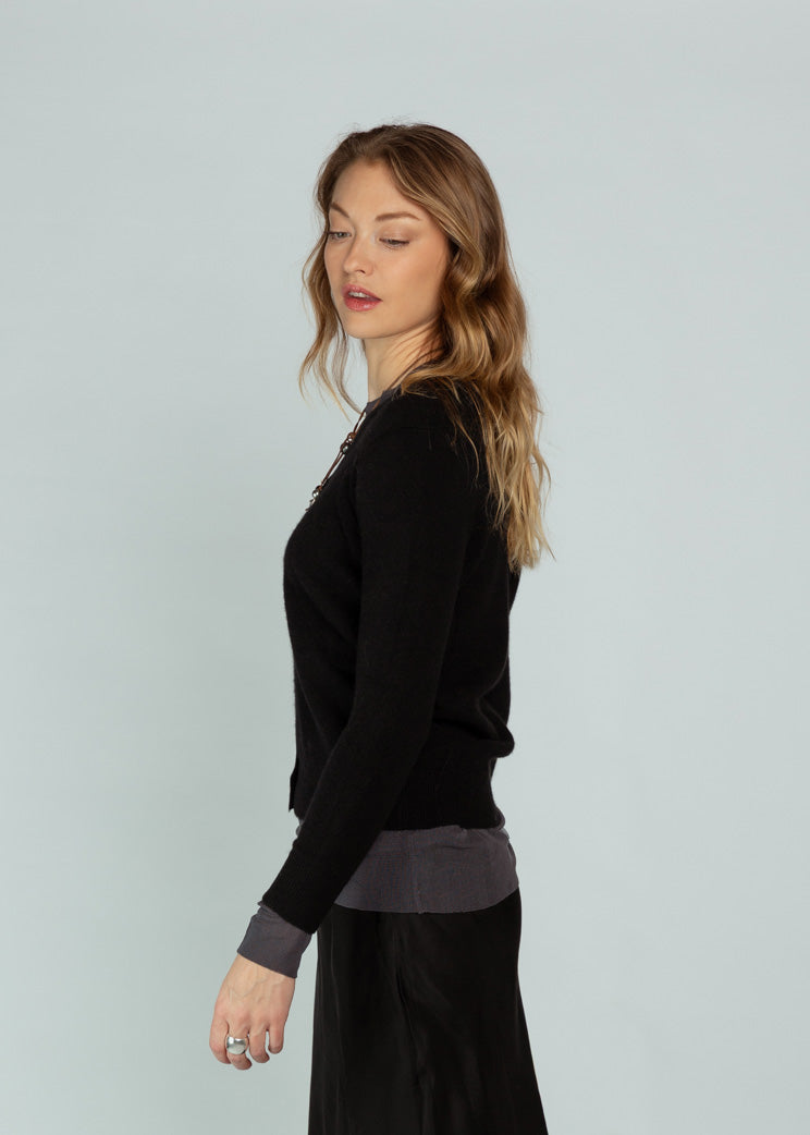 Brazeau Tricot Black Royal Milan Cardigan