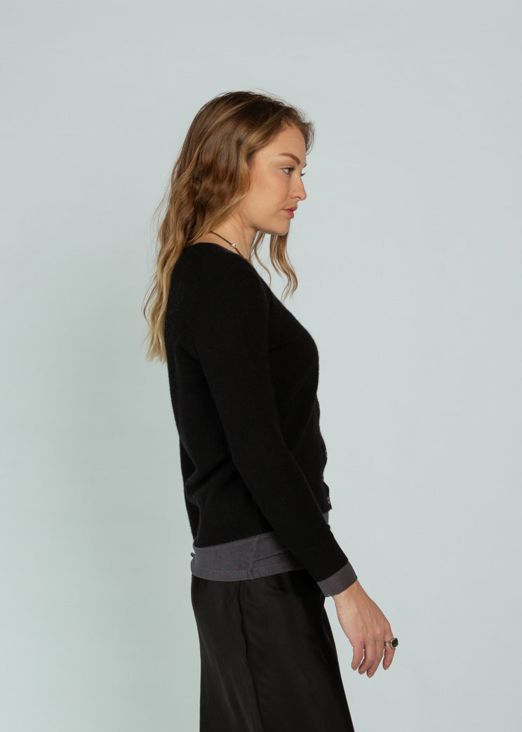 Brazeau Tricot Black Royal Milan Cardigan
