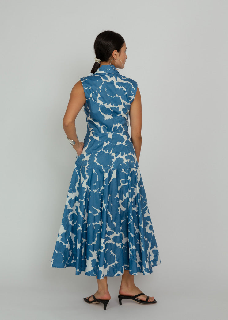 Mantu Light Blue Printed Crinkle Cotton Maxi Dress – Baby & Company
