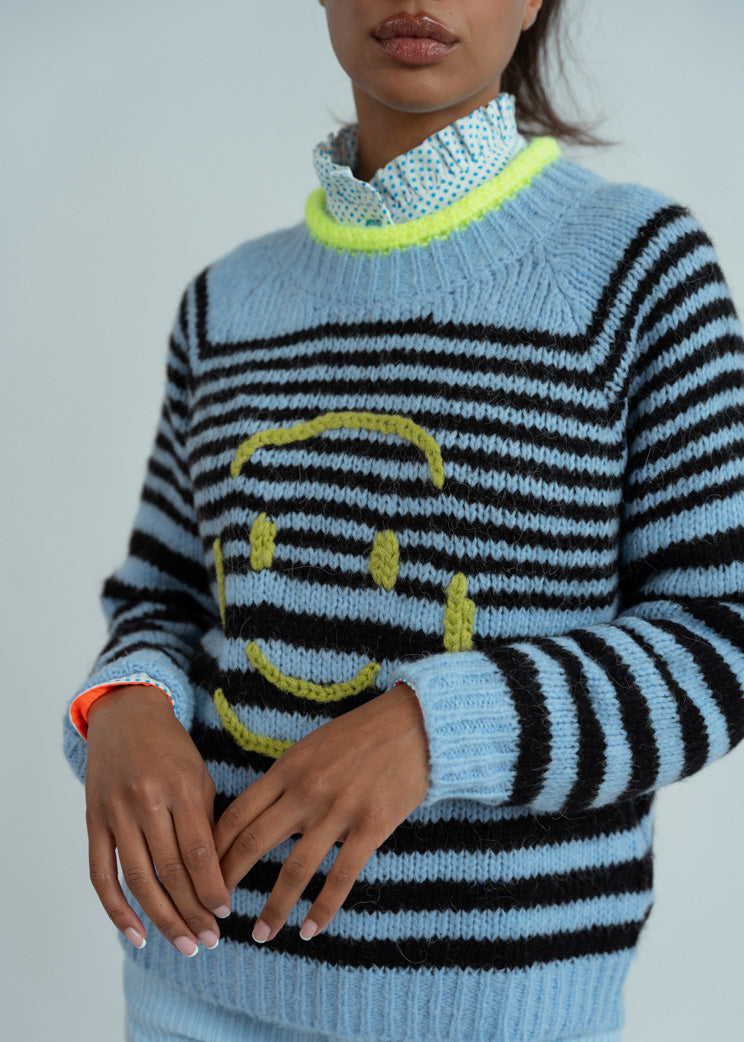 Dr. Bloom Blue Smile Sweater