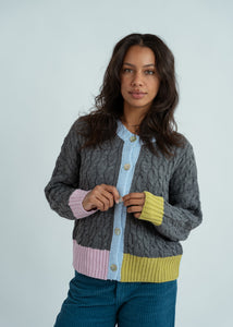 Dr. Bloom Gray Melody Cable Cardigan