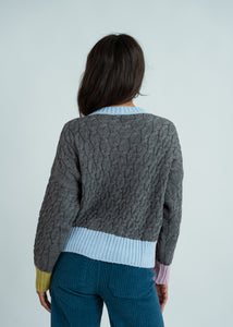 Dr. Bloom Gray Melody Cable Cardigan