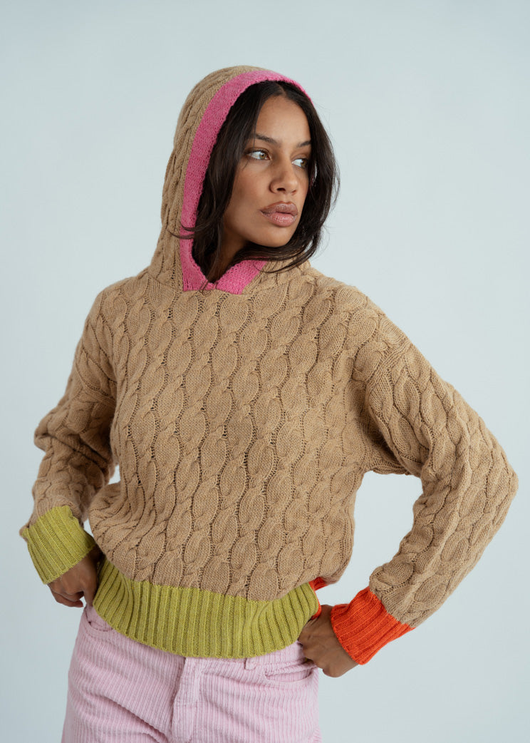 Dr. Bloom Camel Coreo Hoody Sweater