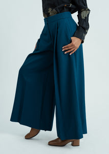 Odeeh Royal Peacock Wool Poplin Pant