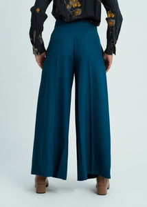 Odeeh Royal Peacock Wool Poplin Pant