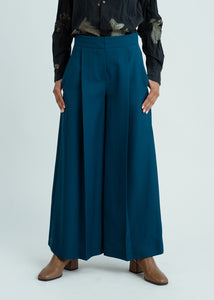 Odeeh Royal Peacock Wool Poplin Pant