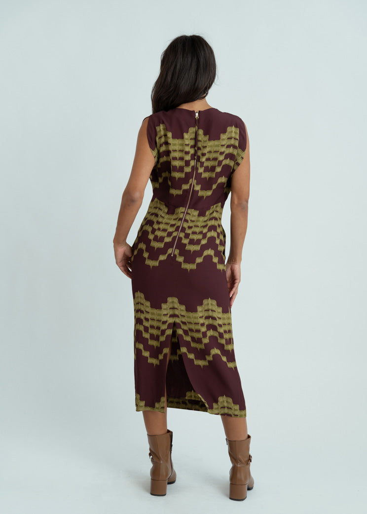 Odeeh Goldolive Geo Print Dress