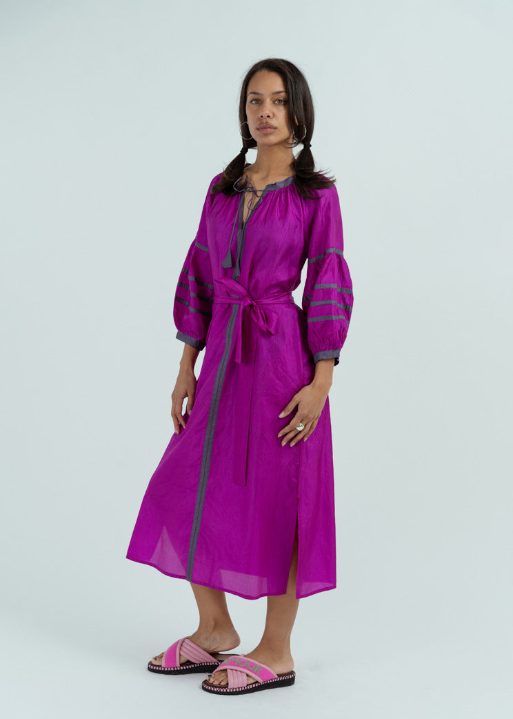 peasant dress purple Dress-Purple 3X