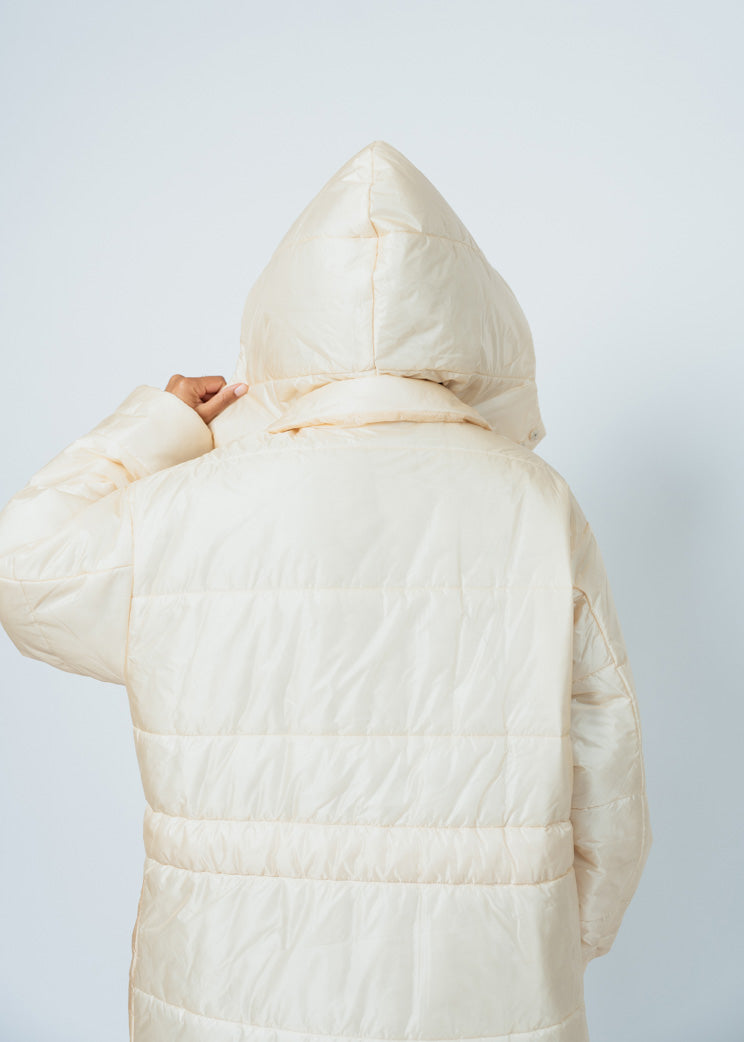 Antipast Ivory Nylon Long Coat
