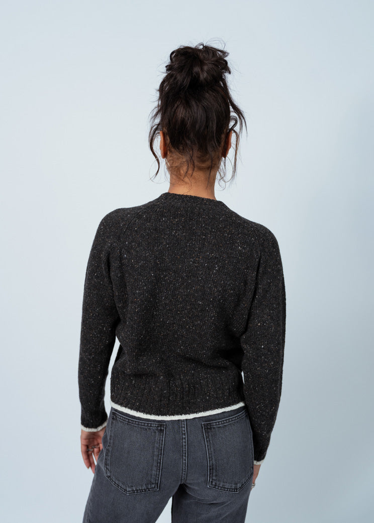 MJ Watson Charcoal/Natural Round Neck Pullover