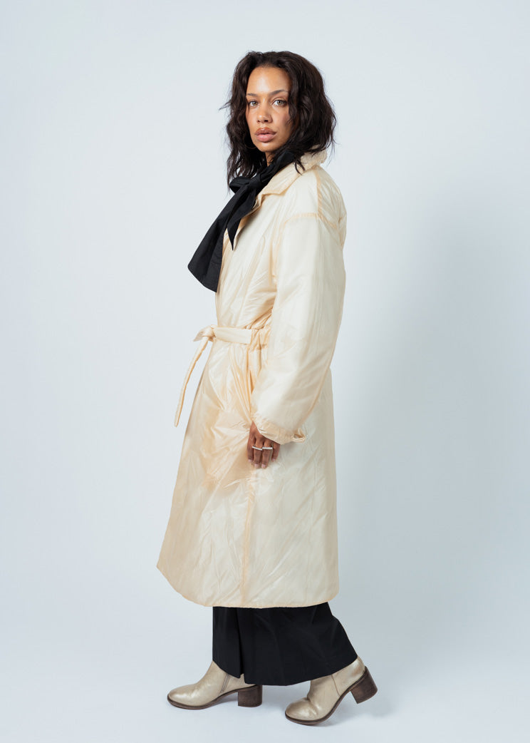 Antipast Ivory Nylon Long Coat