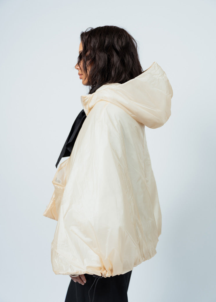 Antipast Ivory Nylon Poncho Jacket