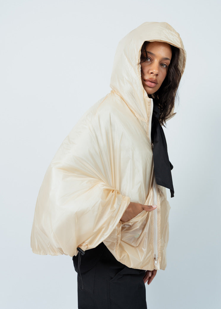 Antipast Ivory Nylon Poncho Jacket
