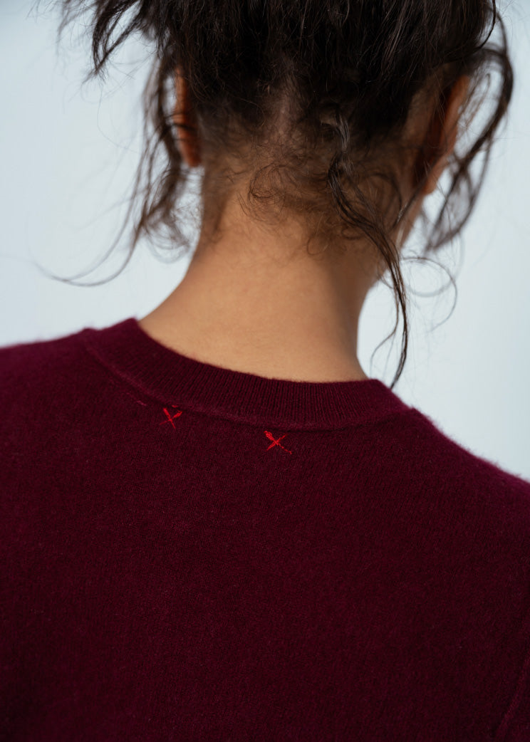 Brazeau Tricot Bordeaux Mini Royal Cardigan