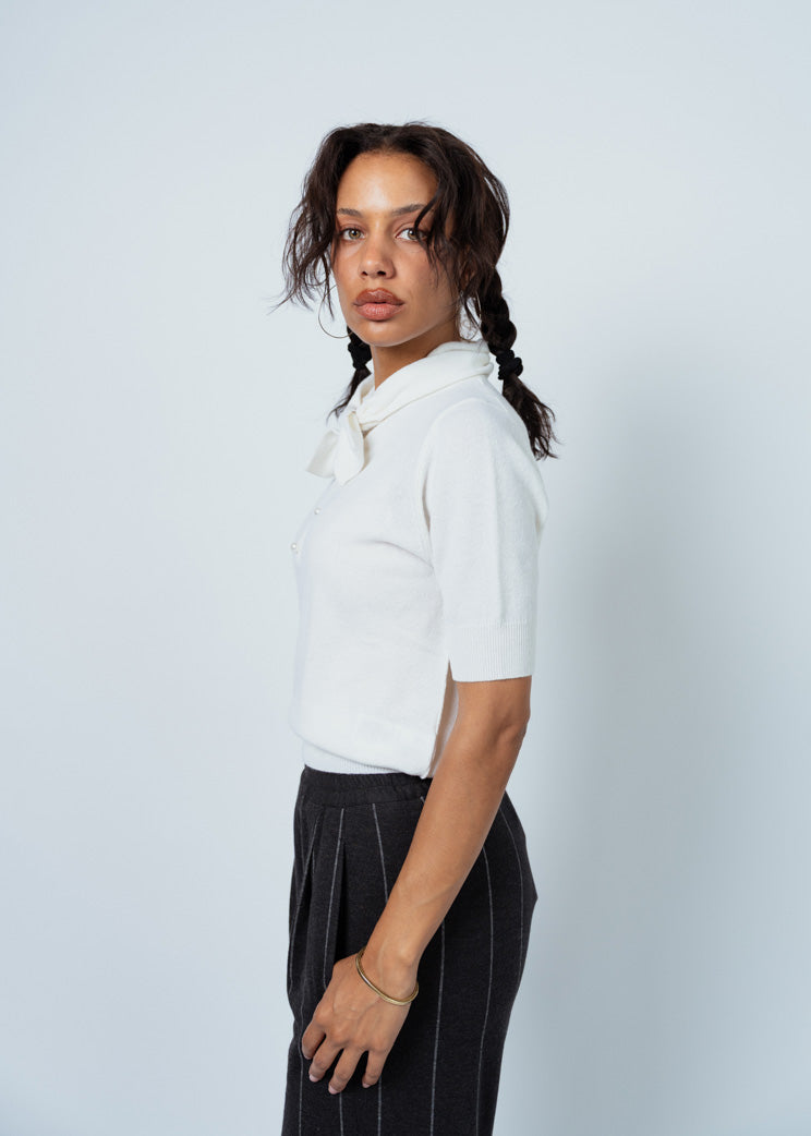 Allude Fleur De Sel Bow Sweater