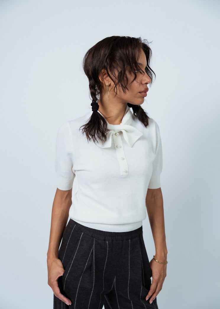 Allude Fleur De Sel Bow Sweater