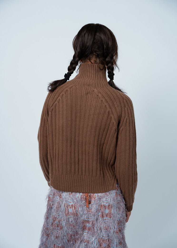 Allude Gingerbread Cashmere Mockneck Sweater
