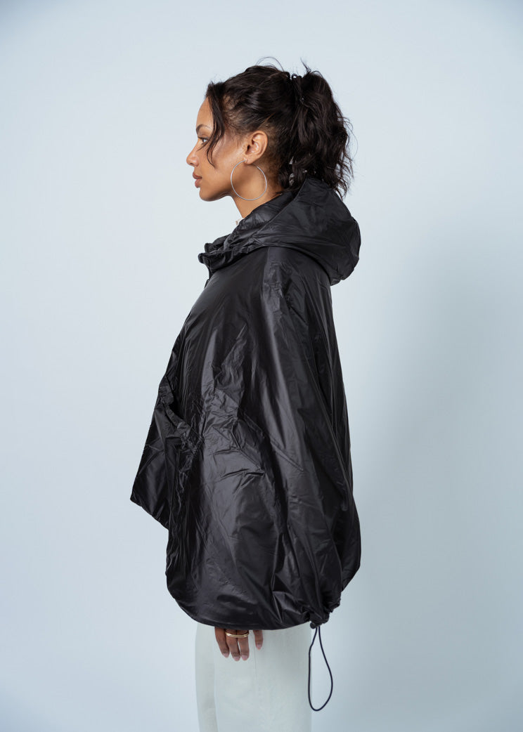 Antipast Black Nylon Poncho Jacket