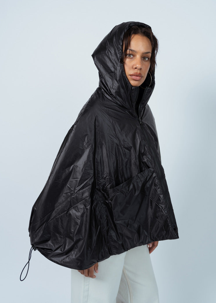 Antipast Black Nylon Poncho Jacket
